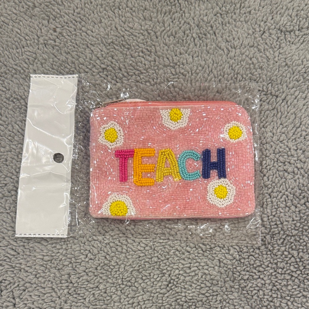 Pink Beaded Kids Pouch